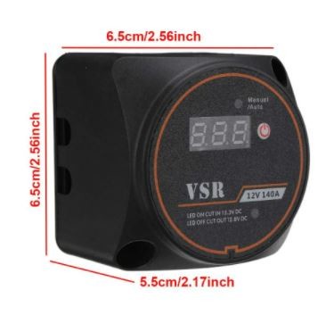 Combinador inteligente de baterías con voltímetro y selector