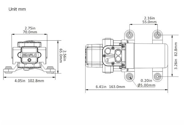 Bomba 12v para agua - Seaflo 40psi