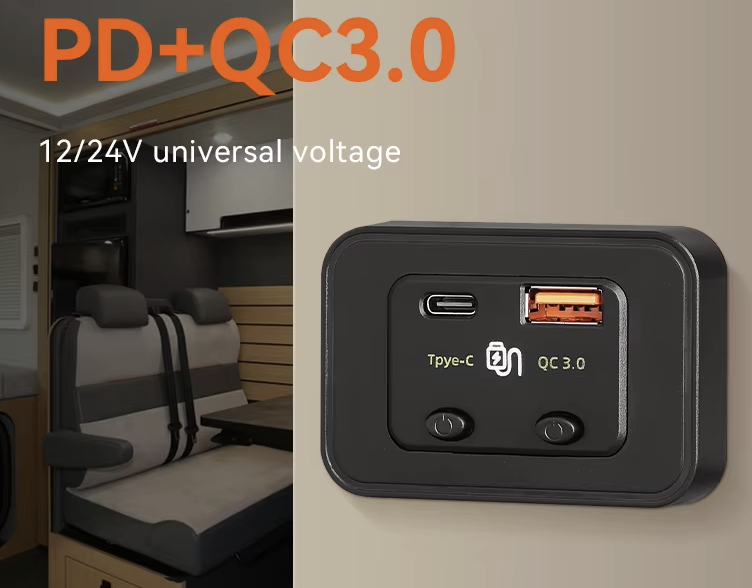 Doble USB con USB C Pared