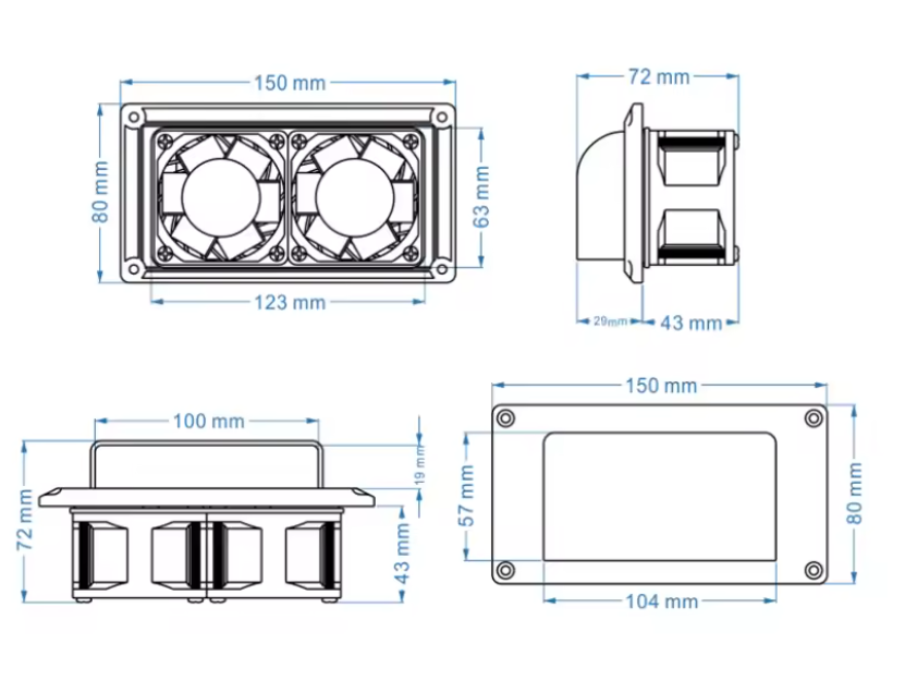 Ventilador o extractor camper 12v blanco