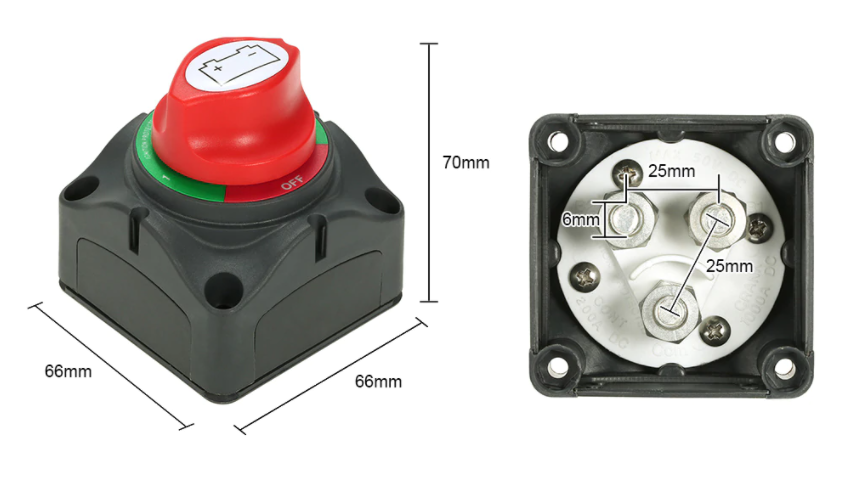 Selector de doble batería de 12V/24V, conmutador principal de batería de 300A, interruptor de 4 posiciones para doble batería
